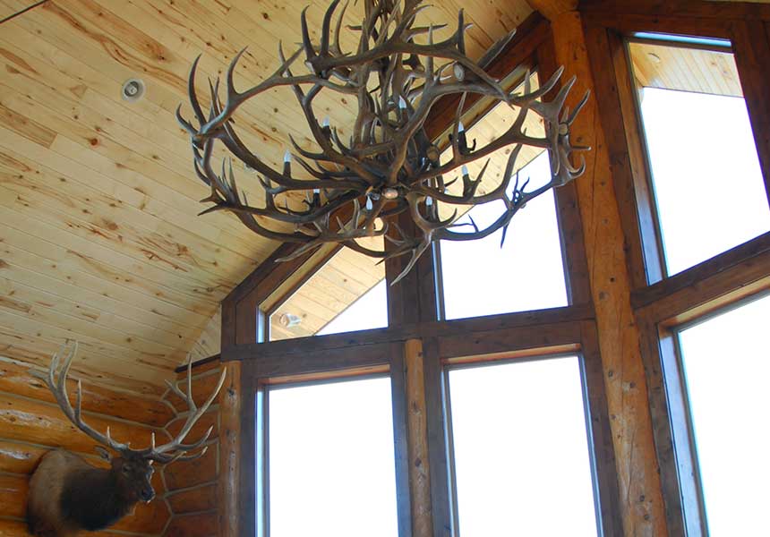 lodge interior - antler chandelier