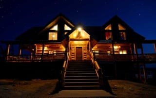 lodge at night