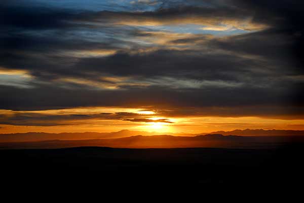 sunset on the hills