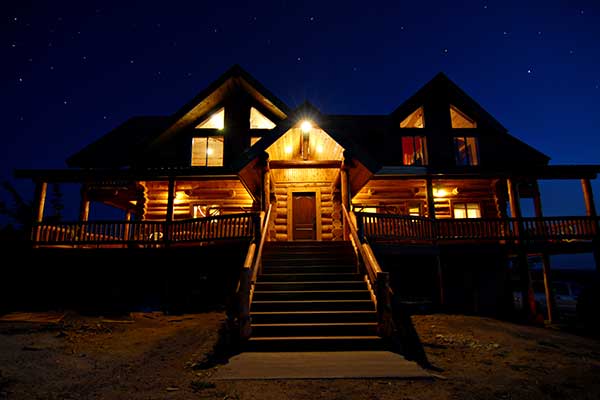 lodge at night