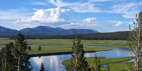 Island Park - river and mountains